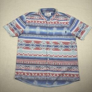 Chubbies‎ Shirt Mens XL Multicolor Aztec Pineapple Button Up Short Sleeve Summer